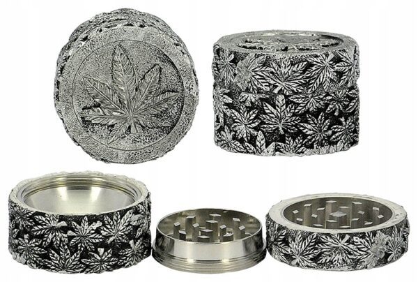 Młynek metalowy Rock Cannabis 50mm – 3 częściowy