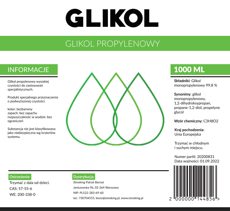 Glikol Propelynowy 1L