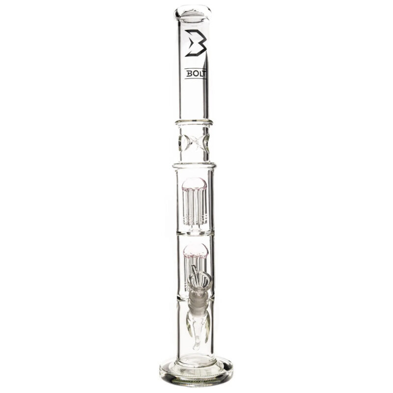 Bongo Szklane Bolt Double Mushrooms 47Cm
