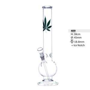 Bongo Szklane Bullet Green Leaf With Ice 38Cm