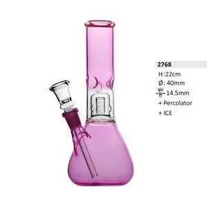Bongo Szklane Bullet Glow Pink Percolator 22Cm